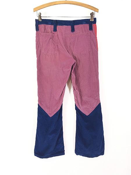 レディース 古着 70s クレイジー パターン コーデュロイ パンツ