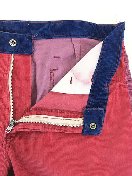レディース 古着 70s クレイジー パターン コーデュロイ パンツ