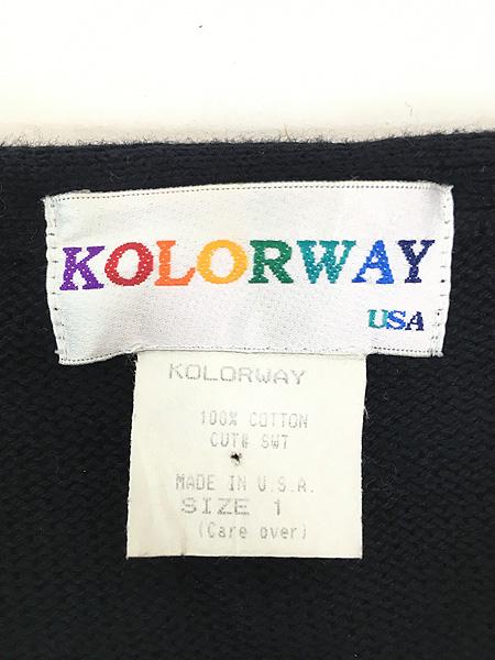 レディース 古着 90s USA製 KOLORWAY 「My wardobe」 クローゼット ハンドペイント アート コットン ニット セーター XL位 古着 レディース 古着 90s USA製 KOLORWAY 「My wardobe