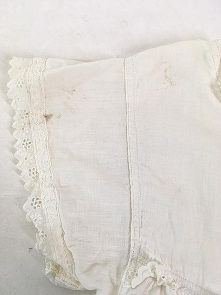 レディース 古着 -30s イニシャル 「A M」 クロスステッチ 刺しゅう 半袖 ヴィンテージ リネン ワンピース ロング丈 M位 古着