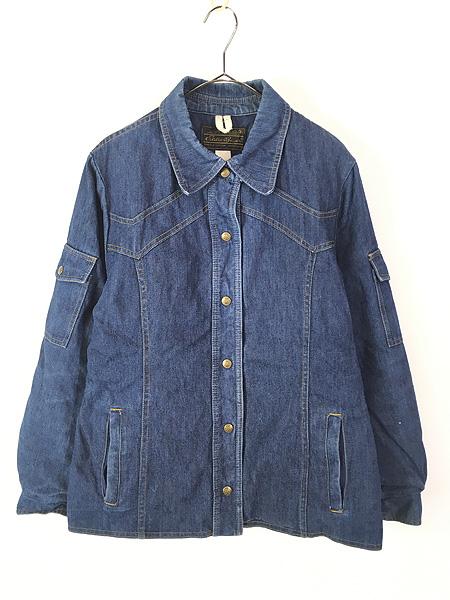 レディース 古着 70s Eddie Bauer デニム グース ダウン ジャケット Gジャン L位 古着