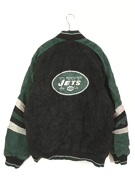 古着 NFL New York Jets ジェッツ 本革 オール スエード レザー