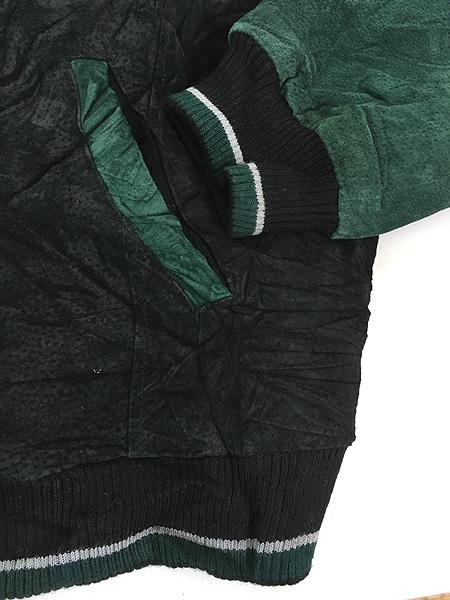 NFL ニューヨークジェッツ　スタジャン　レザー 古着 NFL New York Jets ジェッツ 本革 オール スエード レザー