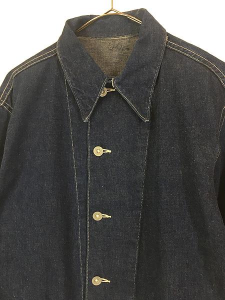 古着 40s 米軍 US ARMY WW2 M-40 メタルボタン 10.5oz 真紺 インディゴ デニム カバーオール ジャケット XL位 極上!!