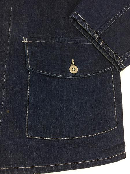 古着 40s 米軍 US ARMY WW2 M-40 メタルボタン 10.5oz 真紺 インディゴ デニム カバーオール ジャケット XL位 極上!!