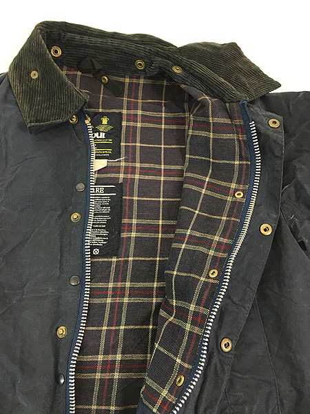 古着 90s 英国製 Barbour 3ワラント 「BEDALE」 オイルド ワックス ジャケット コート Dグレー C38 カジュアルジャケット