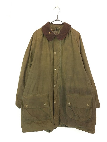 古着 60s- 英国製 Barbour 「GAMEFAIR」 タイプ ヴィンテージ オイルド ワックス ジャケット コート オリーブ XL位