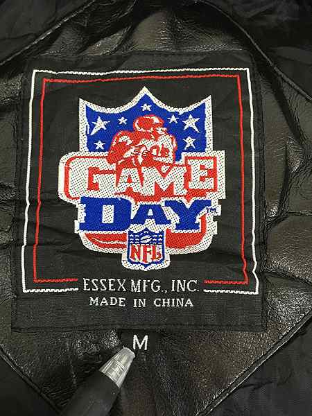 古着 90s NFL Baltimore Ravens レイブンズ パデット フェイクレザー ジャケット M 古着