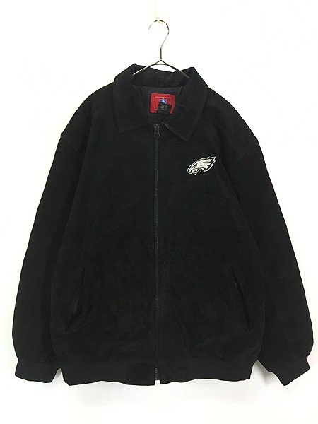 古着 Philadelphia Eagles イーグルス 本革 スエード レザー パデット ジャケット XL 古着