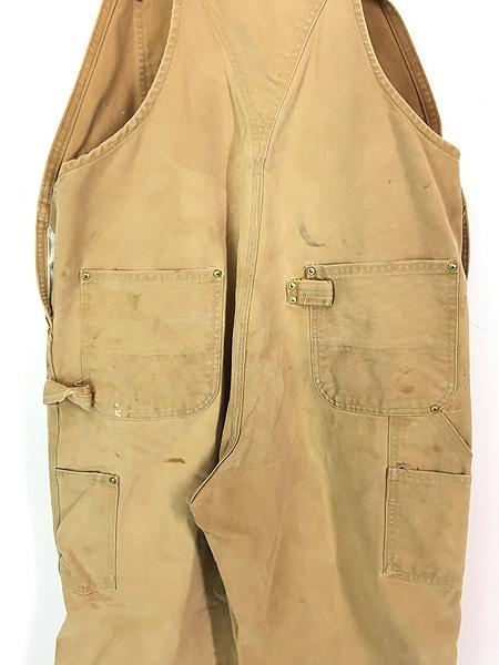 雰囲気抜群 ラディアル 11AW 日本製ダック オーバーオール ワーク 茶 L 古着 80-90s Carhartt ブラウン ダック Wニー ワーク