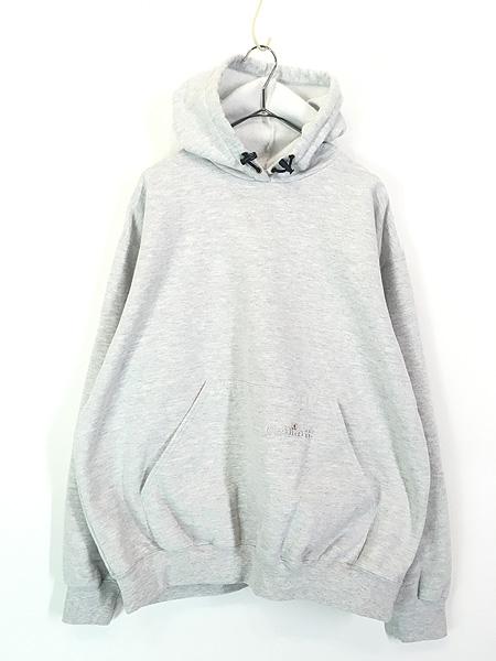 古着 90s Carhartt ワンポイント 刺しゅう スウェット パーカー グレー XL 古着
