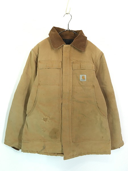 古着 Carhartt ブラウン ダック パデット トラディショナル コート L位 古着