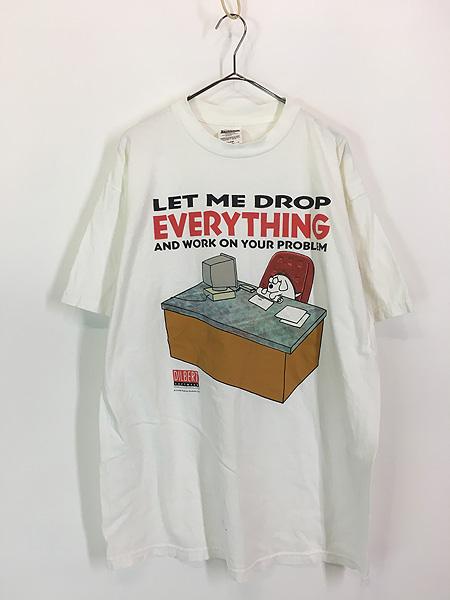 古着 90s DILBERT 「Let Me Drop」 PC コンピューター ソフトウエア ポップアート Tシャツ XLの通販は 5,412円