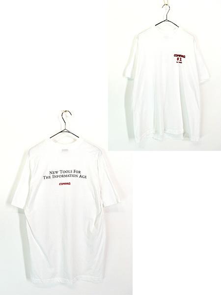 古着 90s USA製 COMPAQ PC コンピューター ソフトウェア Tシャツ XL