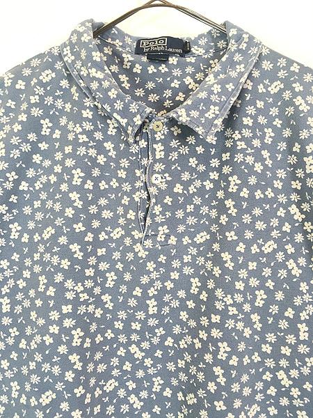 古着 Polo Ralph Lauren 花 総柄 カノコ ポロシャツ XXL 古着の通販は