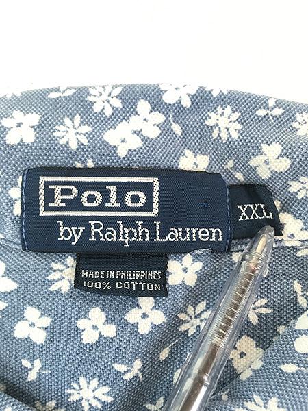 古着 Polo Ralph Lauren 花 総柄 カノコ ポロシャツ XXL 古着の通販は