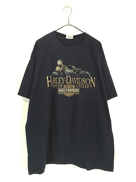 古着 10s HARLEY DAVIDSON  シールド&バー バイク グラフィック Tシャツ XXL 古着の通販は