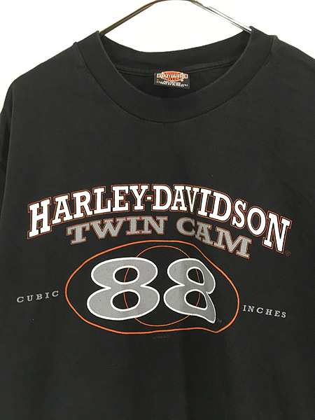 古着 90s USA製 HARLEY DAVIDSON 「88」 TWIN CAM バイク グラフィック Tシャツ L 古着の通販は