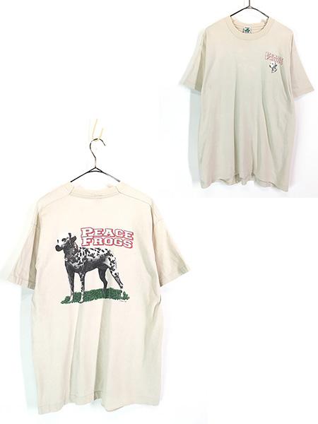 古着 90s USA製 Peace Frogs 犬 ダルメシアン アニマル Tシャツ L 古着の通販は 5,264円