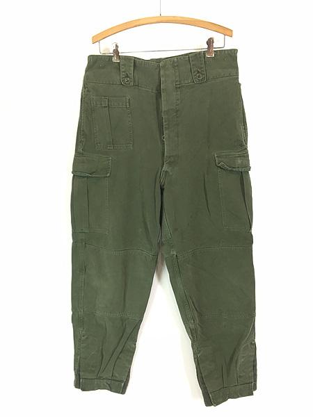 古着 70s ベルギー軍 M-64 ミリタリー ヘビー コットンサテン Wニー フィールド カーゴ パンツ 5F 8,800円