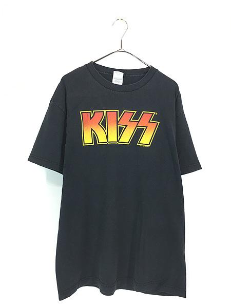 KISS バンド　リメイクワンピース　US古着　ヴィンテージ 古着 00s KISS キッス ロゴ メタル ロック バンド Tシャツ L【10off