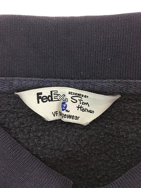 古着 90s FedEx フェデックス 企業 刺しゅう 襟付き スウェット