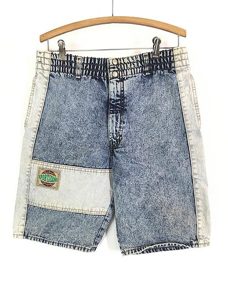 古着 90s USA製 Levi's Sport Jeans 841-9519 2tone ケミカル デニム ショーツ ショート パンツ M