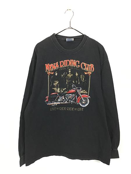 古着 00s MENS RIDING CLUB イーグル バイク グラフィック 長袖 Tシャツ ロンT L 古着
