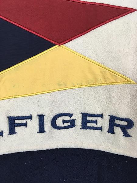 古着 90s TOMMY HILFIGER フラッグ パッチ ナイロン ライナー フリース