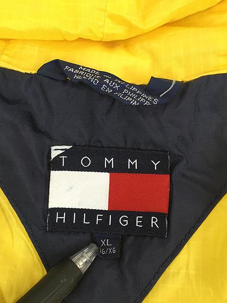古着 90s   フラッグ パッチ ナイロン ライナー フリース ジャケット パーカー XL 古着 古着 90s TOMMY HILFIGER フラッグ パッチ ナイロン ライナー フリース