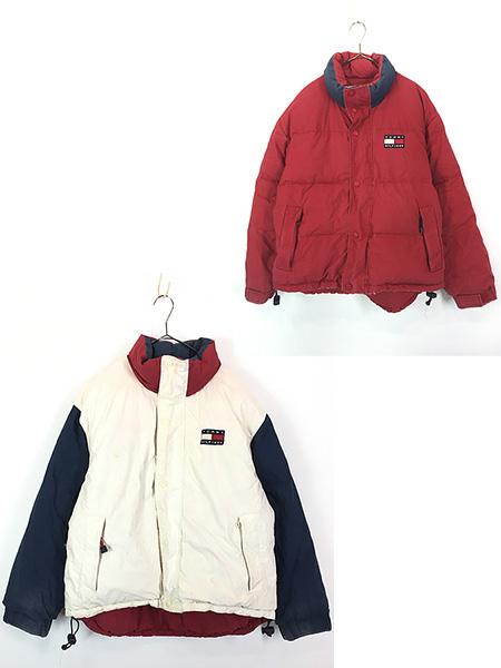 古着 90s   フラッグ パッチ リバーシブル ダウン ジャケット M 古着