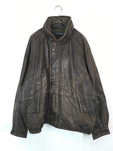 古着 90s Nautica 2way 本革 オール レザー ジャケット ブルゾン 42 古着