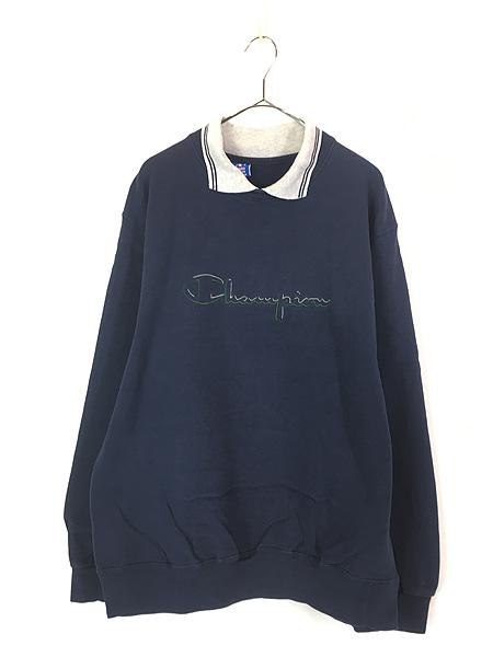 古着 80s USA製 Champion BIG ロゴ レア!! 襟付き スウェット トレーナー XXL 古着