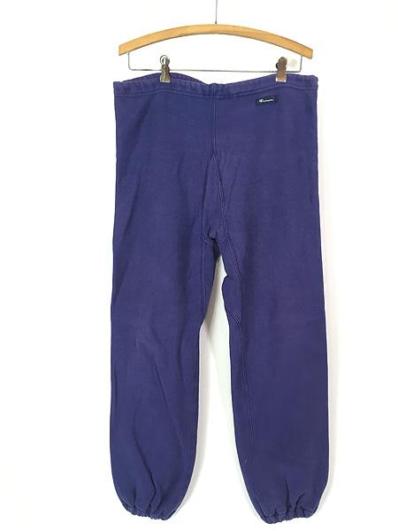 古着 80s USA製 Champion Reverse Weave ワンポイント パッチ リバース スウェット パンツ L 古着