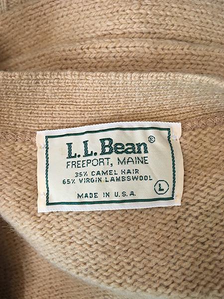 古着 80s USA製 LL Bean エルボーパッチ パチポケ キャメルヘアー