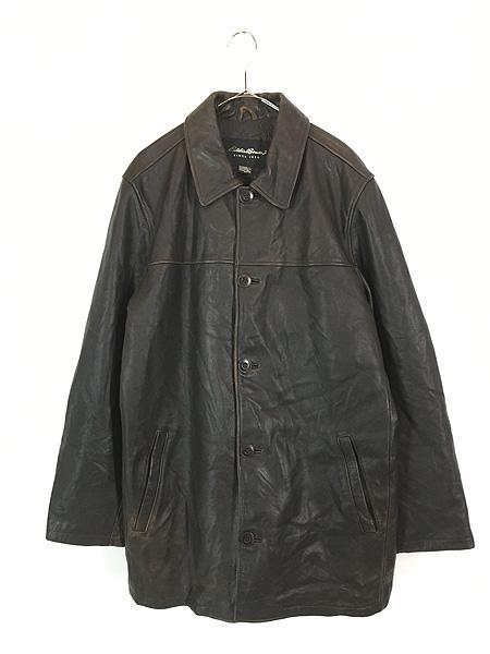古着 00s Eddie Bauer パデッド 牛革 レザー カー コート Mの通販は 19,008円