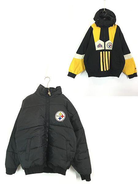 古着 90s NFL Pittsburgh Steelers スティーラーズ 「EXPERIENCE」 3way パデット リバーシブル ジャケット L 古着