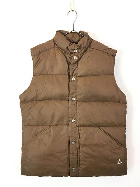 古着 80s USA製 GERRY 軽量 ボリューム ダウン ベスト 茶 M 古着