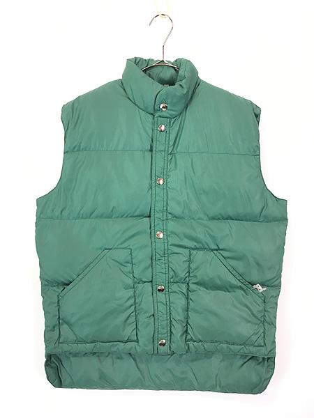 古着 80s campus 軽量 ボリューム ダウン ベスト 緑 M 古着の通販は 7,150円