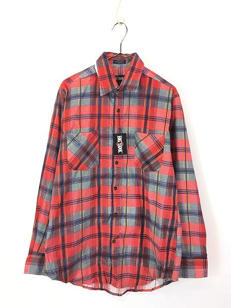 古着 Deadstock!! 80s BIG YANK チェック プリント フランネル コットン シャツ ネルシャツ M