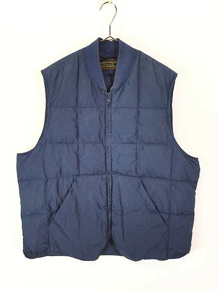古着 80s Eddie Bauer 軽量 リップストップ シェル キルティング ダウン ライト カナディアン ベスト XL位