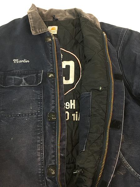 古着 90s Carhartt フェード ネイビー ダック パデット