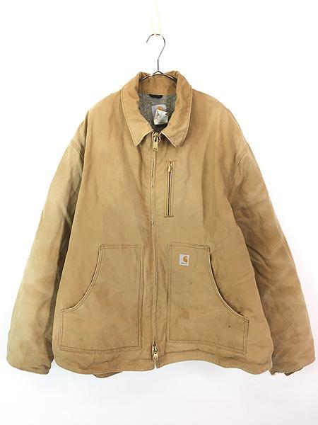 古着 Carhartt 裏ボア ブラウン ダック サンドストーン リッジ ジャケット コート XXL 古着