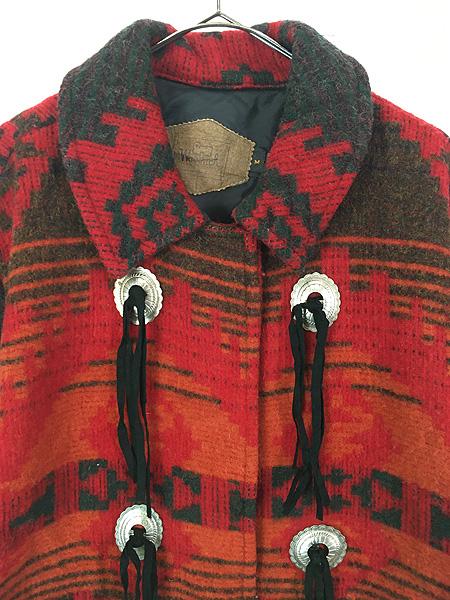 古着 80s USA製 WoolRich ネイティブ チマヨ 総柄 ウール