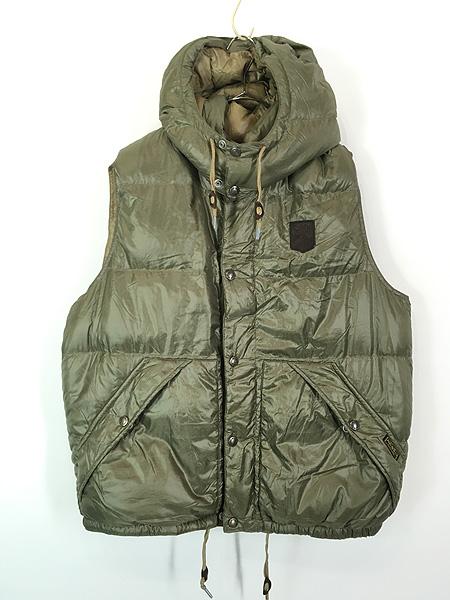 Hush Puppies オリーブグリーン ダウンベスト Hush Puppies オリーブ