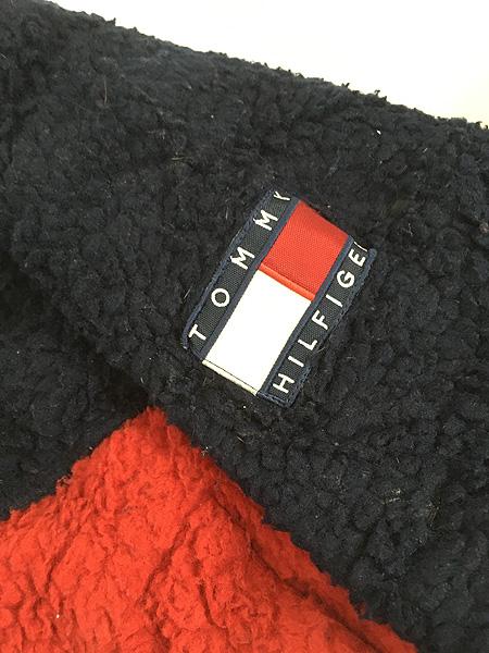 古着 90s  JEANS フラッグ パターン ボア フリース ジャケット パーカー M 古着 古着 90s TOMMY JEANS フラッグ パターン ボア フリース ジャケット