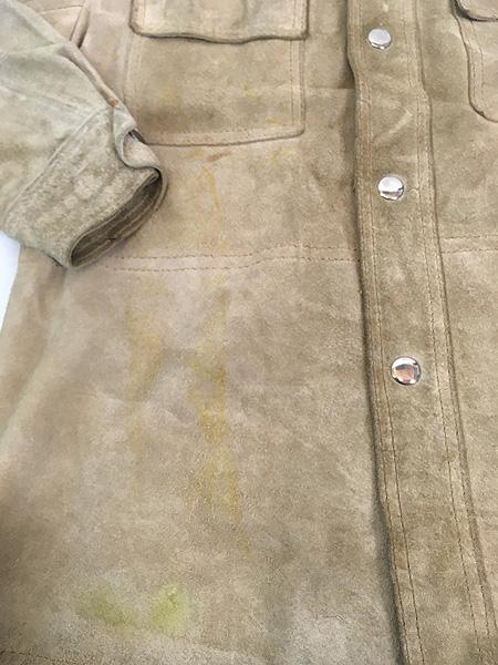 古着 70s BARACUTA スナップボタン 本革 スエード レザー シャツ ジャケット 42の通販は