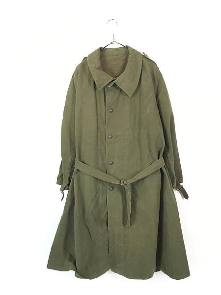 古着 40s フランス軍 M35 コットン キャンバス モーター サイクル オーバー コート オリーブ 6の通販は