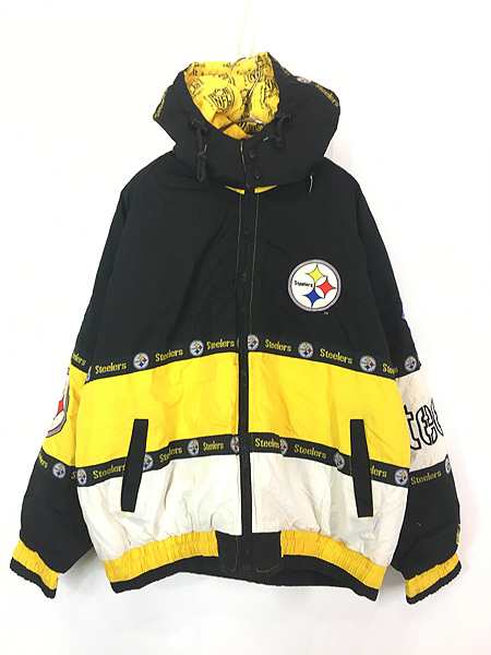 古着 90s NFL Pittsburgh Steelers スティーラーズ 2way パデット ジャケット XL 古着