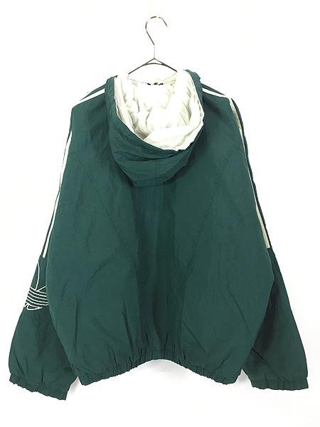 古着 90s adidas BIG ロゴ & トレフォイル パデット フーデッド